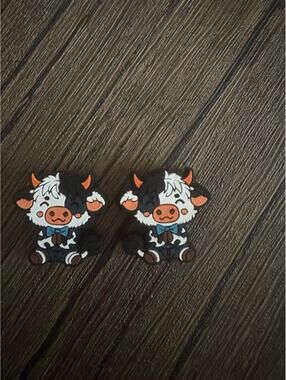 2 New Cow focal Bead Charms